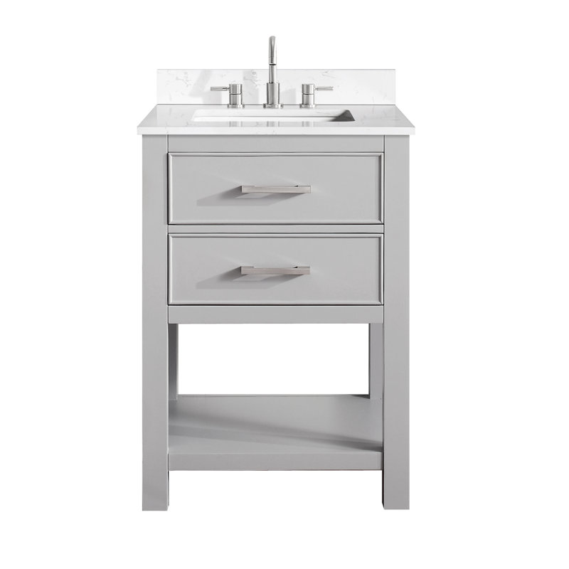 Brooks 25'' W Single Vanity, Chilled Gray, Nickel
