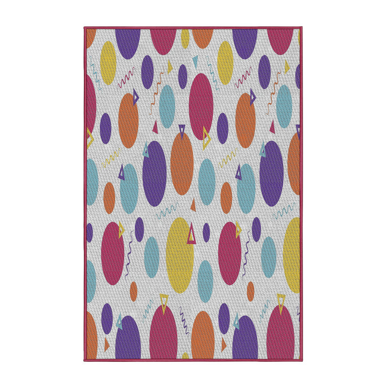 Tapis rouge à motif floral, Rectangle 7 pi x 10 pi