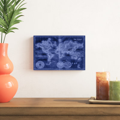 «Indigo World Map», impression sur toile