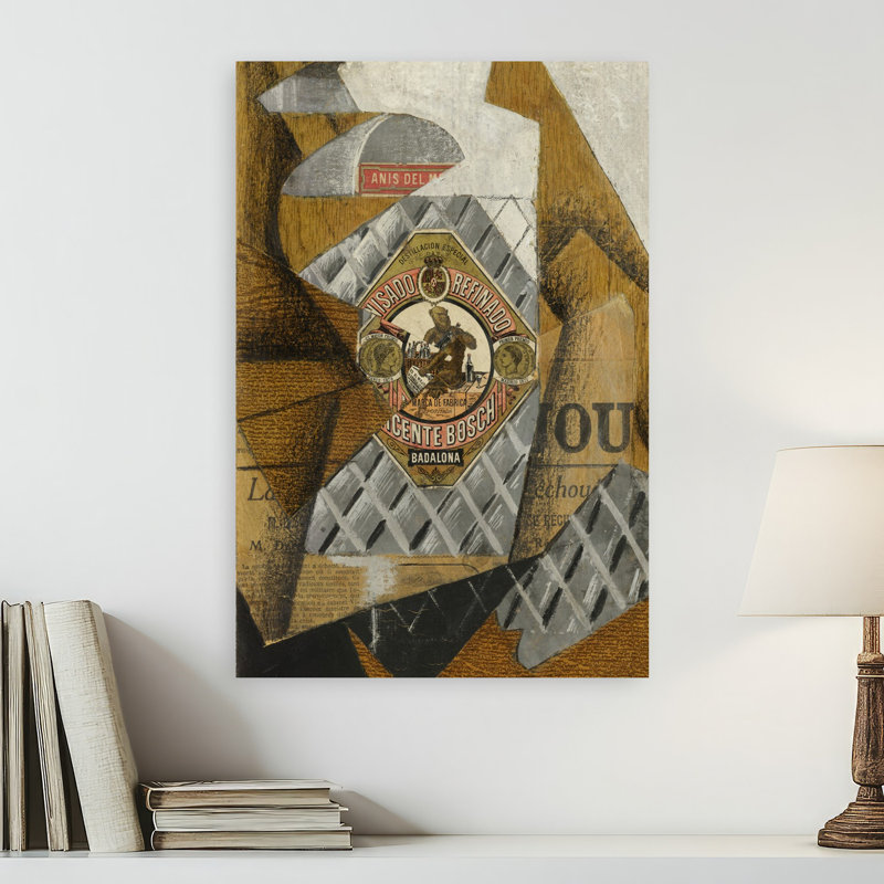 Art mural classique contemporain abstrait La Bouteille D'Anis, H 24 po x l 16 po