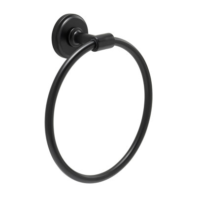 Piper Collection Towel Ring - 7-1/4" x 6-1/2 " Matte Black - Mid-century Modern Bathroom Accessory