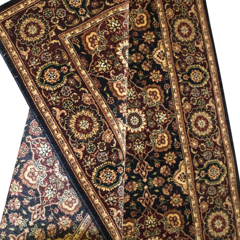 Tapis brun / noir / noir noué à la main de haute qualité