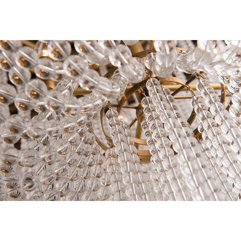 Lustre à niveaux 12 lumières de style bougie Royalton, Laiton vieilli