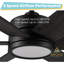 Ventilateur de plafond noir mat à 6 pales de 54 po Buariki avec télécommande, ensemble d'éclairage à DEL à intensité variable et moteur réversible-18070297-18070294
