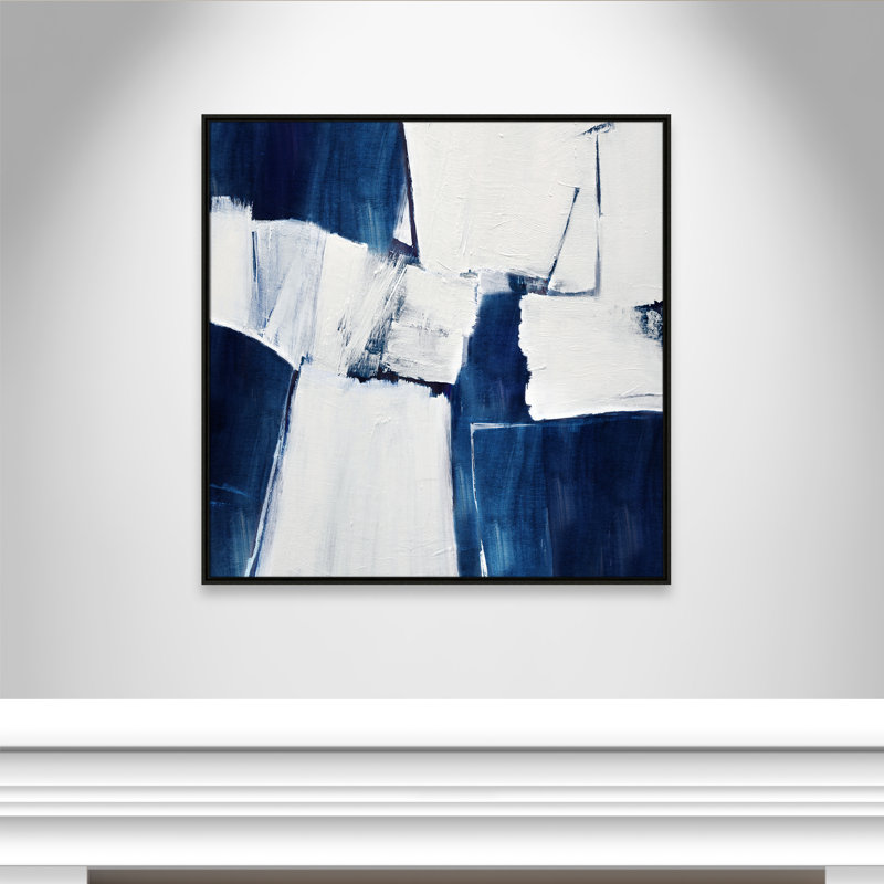 «Blue Midnight Plateau I» par Judith Shapiro, H 37,5 po x l 37,5 po, Espresso