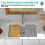 Station de travail en évier de cuisine encastré en composite de granite 30 po x l 19 po à simple cuve en quartz-104924649