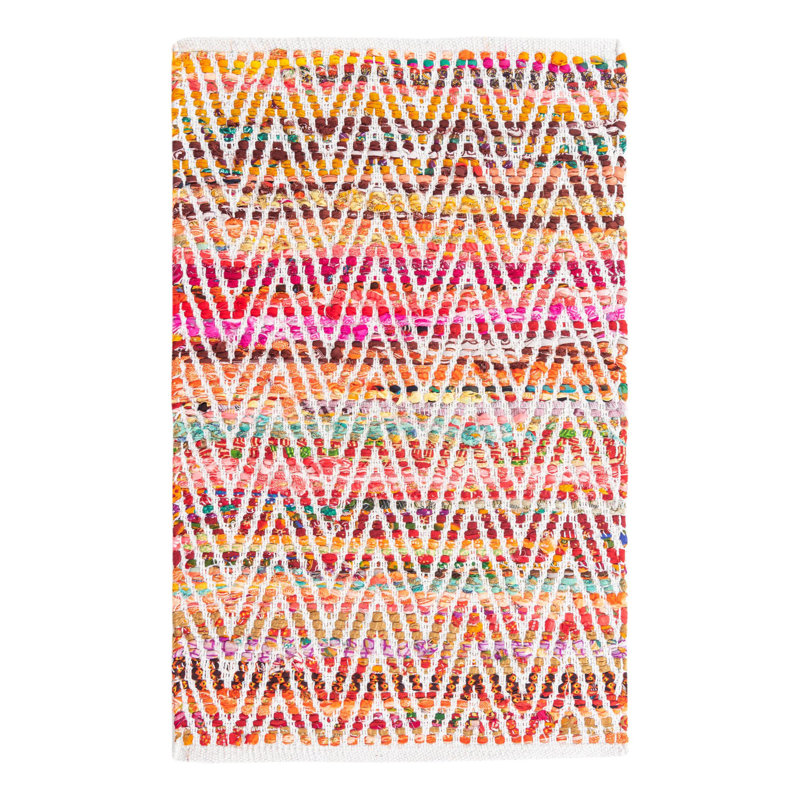 Drakeford Cotton Chevron Indoor Rug, Rectangle 2' x 3'1"