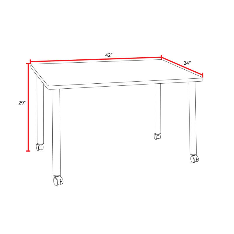 Regency Kee Mobile Training Seminar Table Top, 29" H x 42" L x 24" W, Cherry