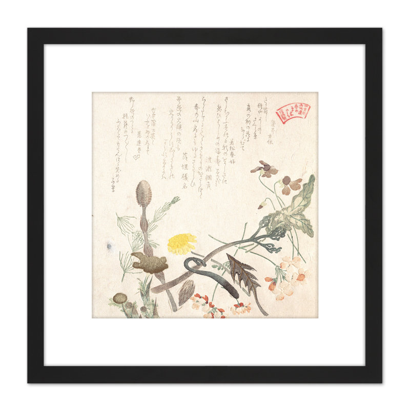 Shunman Violets Primroses Spring Flowers Japanese by Kubo Shunman - Single Picture Frame Painting