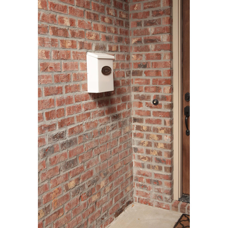 Acier galvanisé, boîte aux lettres murale verrouillable, blanc avec nickel satiné, White