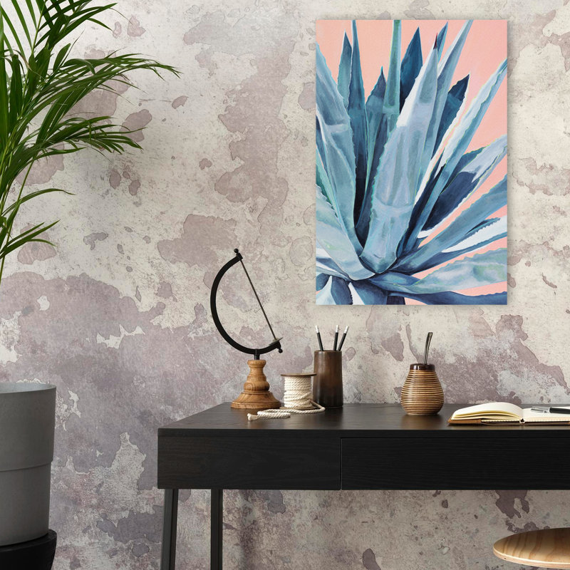 Agave avec corail, H 24 po x l 16 po