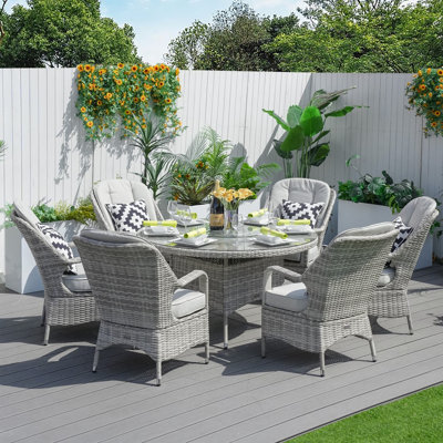 Algird 7 Piece Outdoor Dining Set With Cushions
