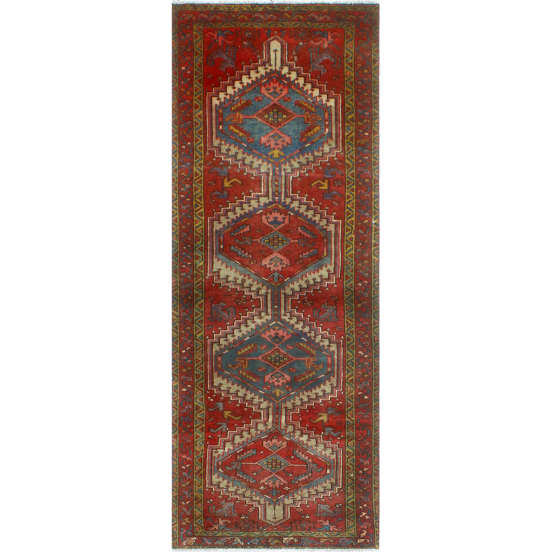 One-of-a-Kind 3'3" X 8'4" 1980s Runner Wool Area Rug in