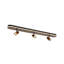 Luminaire sur rail ovale 3 lumières à grain de bois avec têtes rotatives-123030578