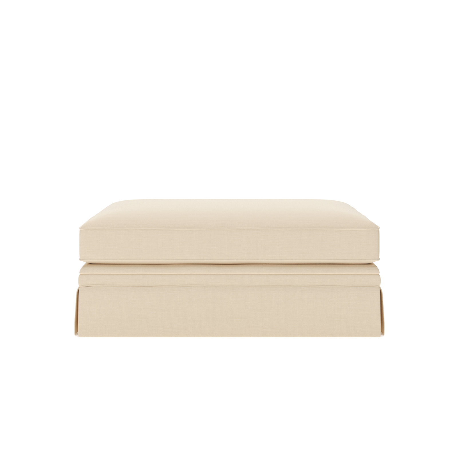 Shelby 47" Ottoman, Drusky Linen Sustain® Basketweave