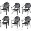 Chaise de patio en fonte d'aluminium 6 pièces avec cadre noir et coussins rouges (Identique à: W1710S00508)-1412917366