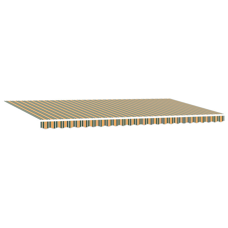 Brayden Studio Retractable Patio Awning, Green/Yellow Striped, 600 cm W x 300 cm D