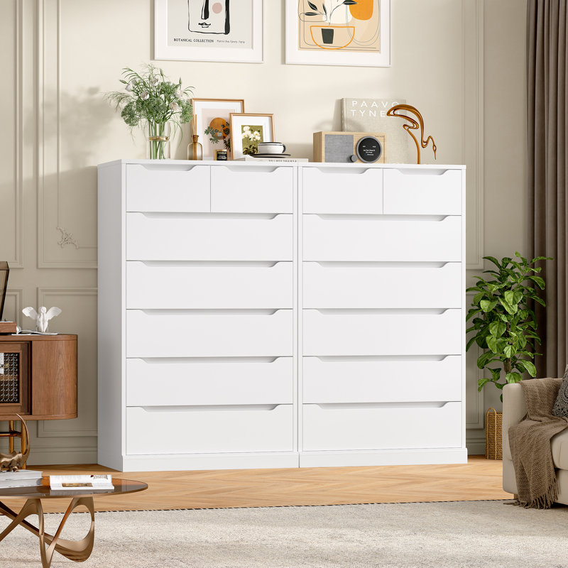 Commode 7 tiroirs, Blanc