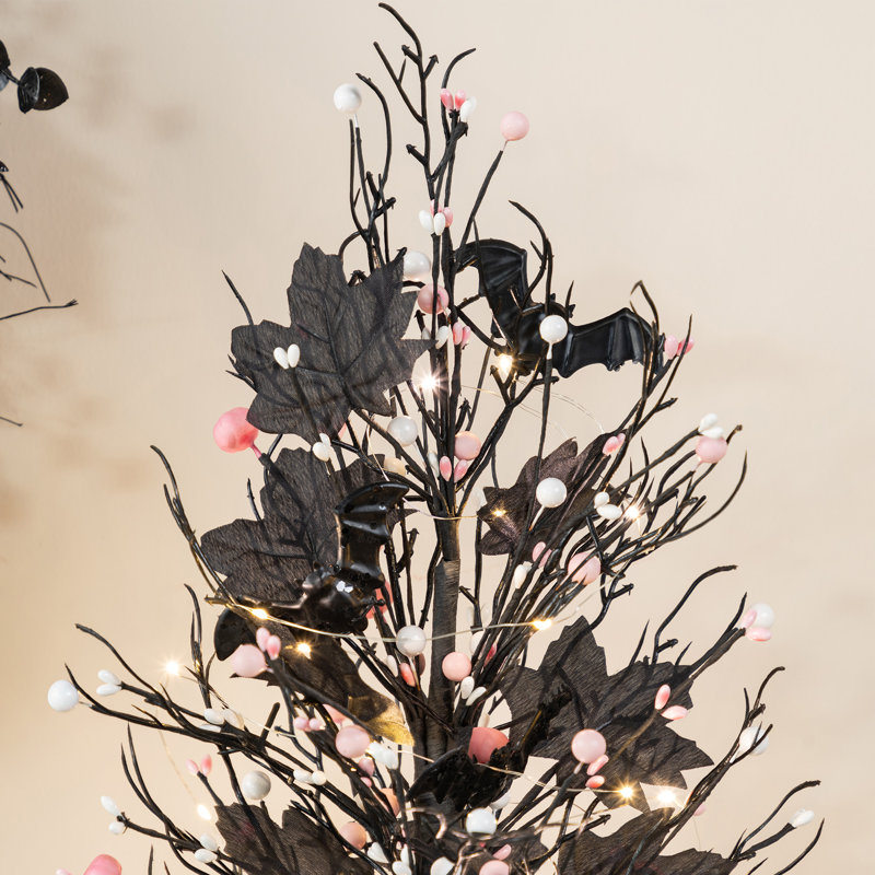20"H Lighted Halloween Berries Table Tree