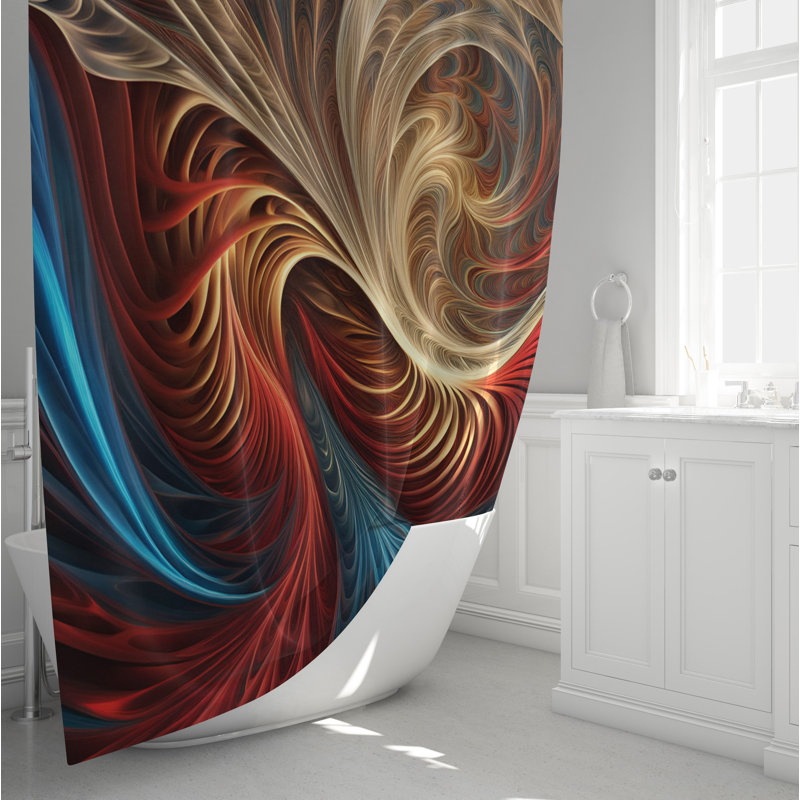 Rideau de douche abstrait, H 72 po x l 70 po