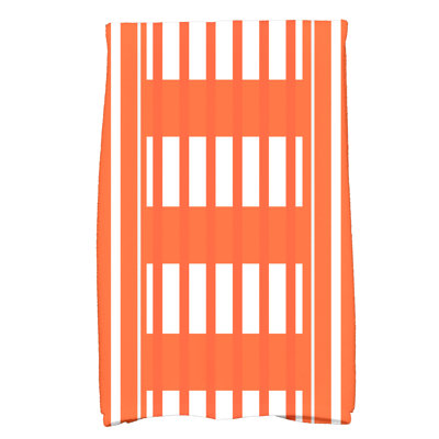Serviette à rayures orange/blanc