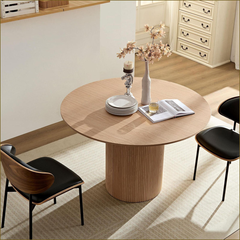 Tables de salle à manger | Mesa de Comedor, brun clair moderne de style Mid-Century de 47,24 pouces, pour les petits espaces Panneau de fibres à densité moyenne