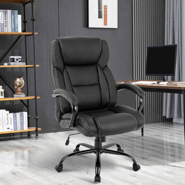 Tatte Big Tall Heavy Duty Leather Office Chair with Adjustable Built in Lumbar Support Wildon Home