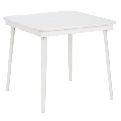 Stakmore Straight Edge 32" Solid Wood Folding Card Table, Light Grey Finish