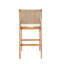 4 pièces Tabouret de bar d'extérieur naturel en bois d'acacia massif et osier tissé