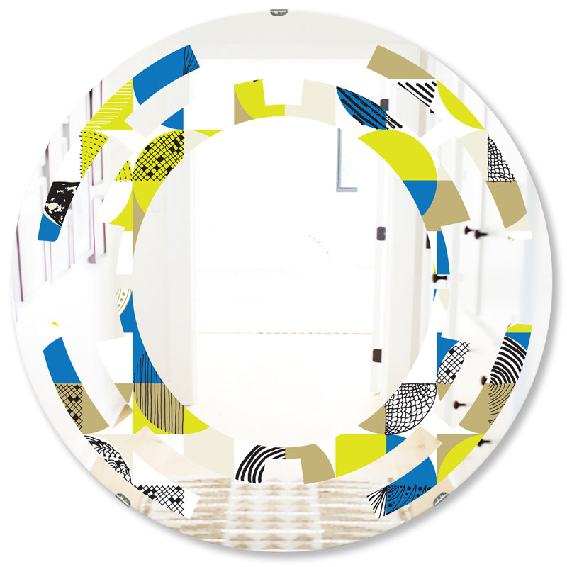 Miroir mural Space, H 31,5 po x l 31,5 po, Design rétro espace circulaire I 