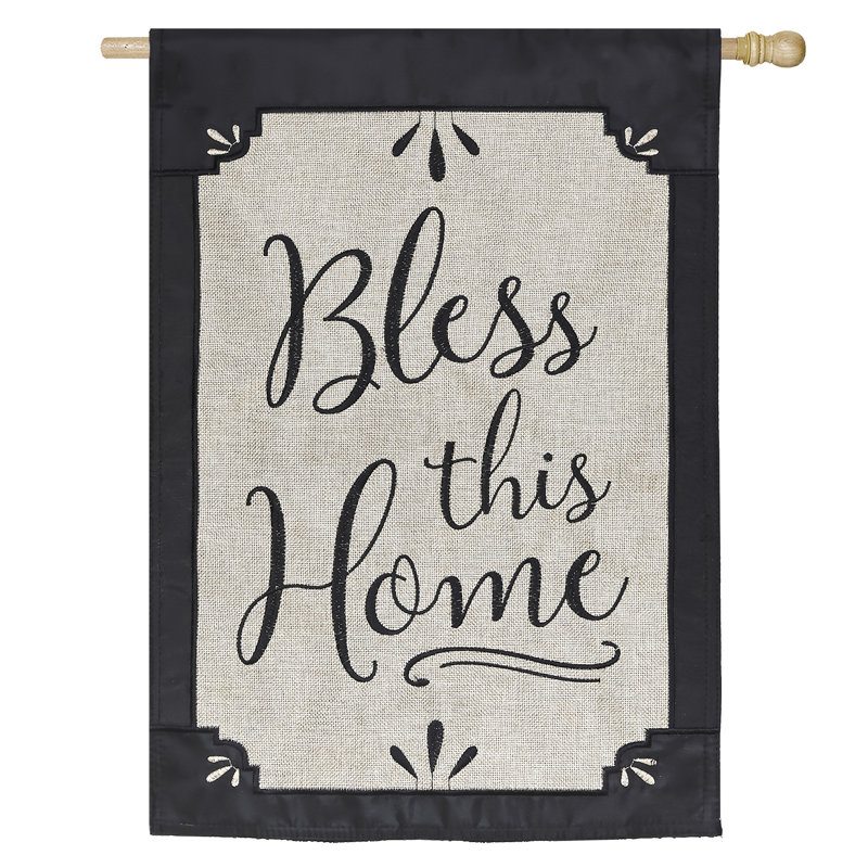Bless the home, en polyester 18 po x l 13 po drapeau maison