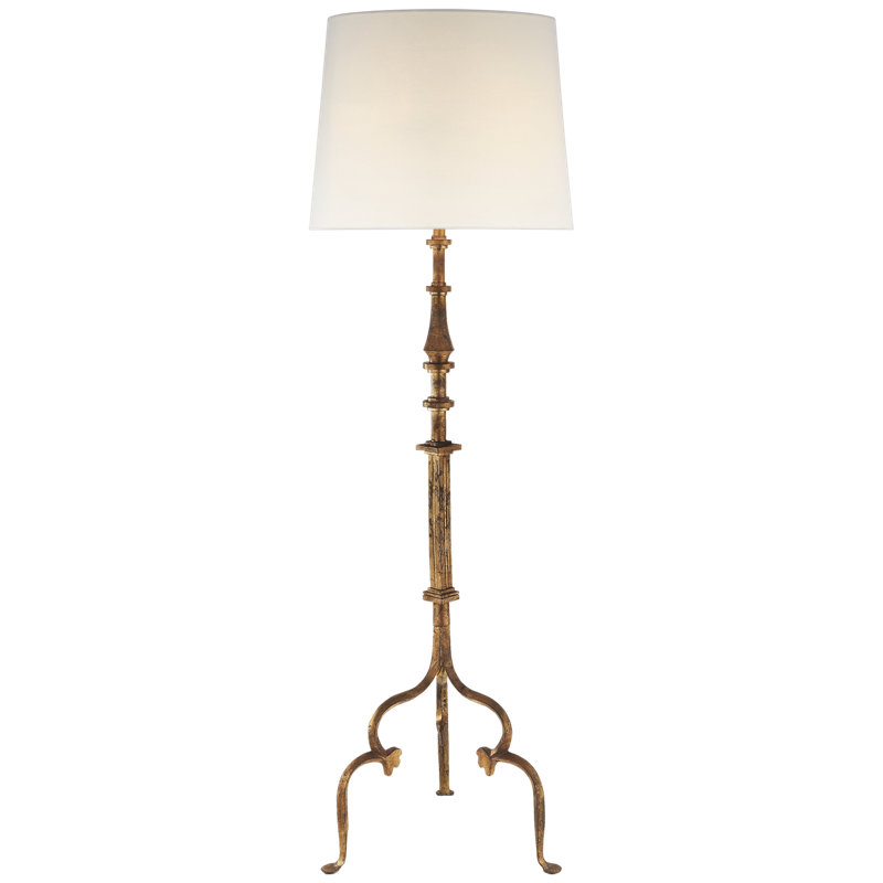 Suzanne Kasler Madeleine Floor Lamp, Gilded Iron, Fabric