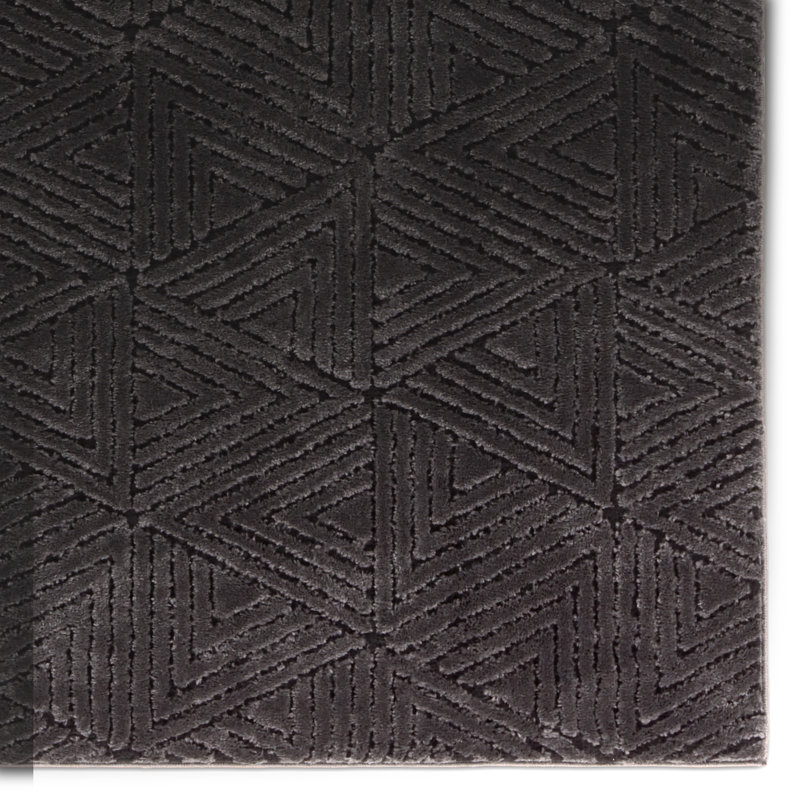 Jaipur Living Ziazan Geometric Black/Black Area Rug, Rectangle 10' x 14'