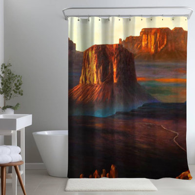 Shower Curtain LA45 – Polyester Shower Curtain, Dye Sublimation Print, 71" W × 74" L