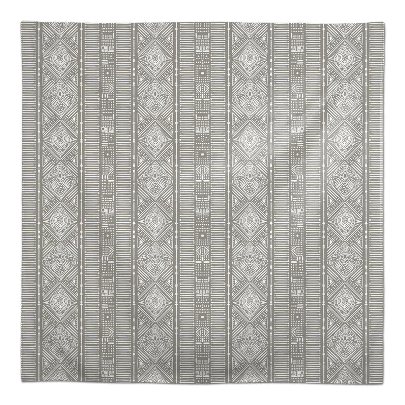 Geometric Square Tablecloth, Gray