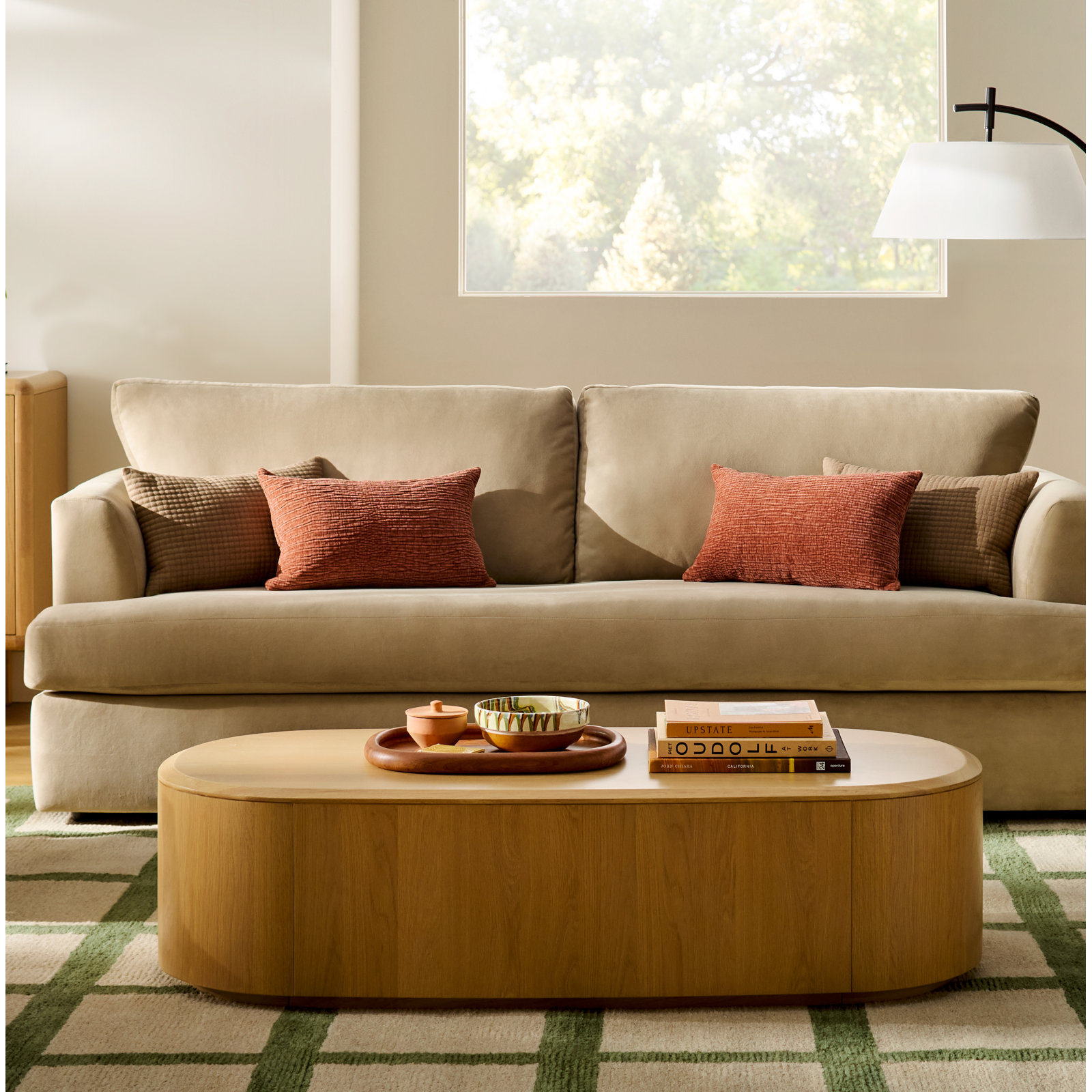 Kodie 55" Oval Oak Coffee Table