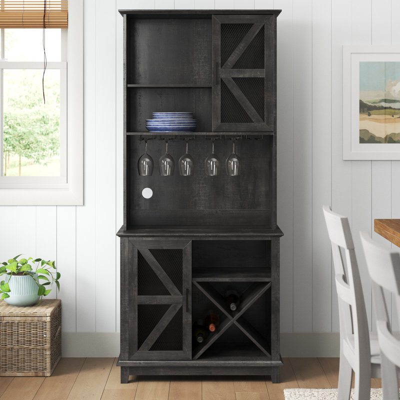 Bar avec rangement pour le vin Weymouth, Anthracite