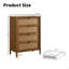 Commode 4 tiroirs en bois et rotin