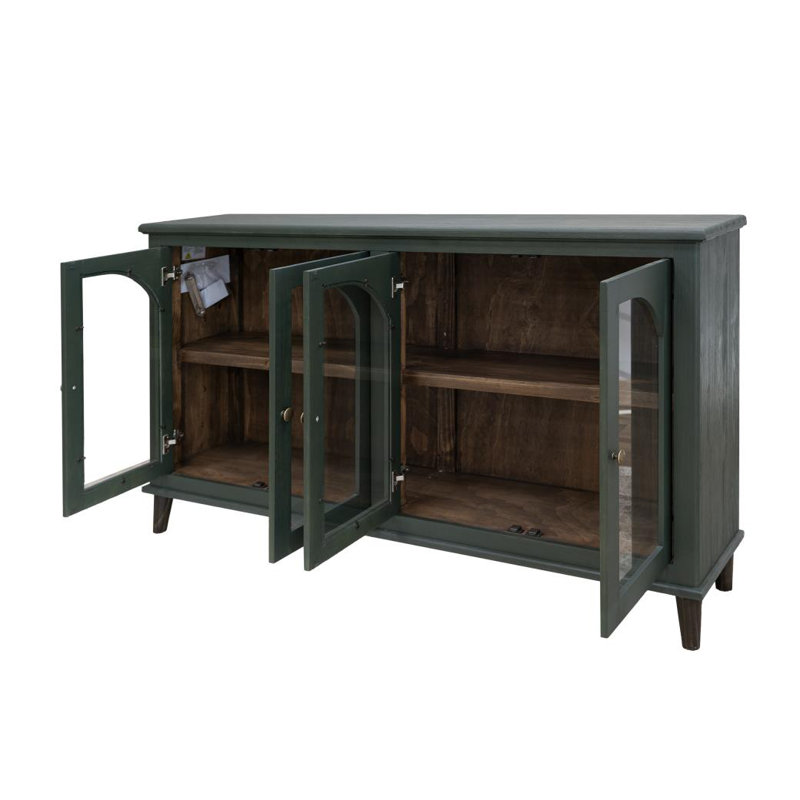 70.75" Wide Solid Wood Sideboard, Green