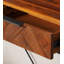 Console en bois d'acacia massif avec tiroirs - Table d'entrée industrielle à chevrons avec structure en métal résistant à la rouille