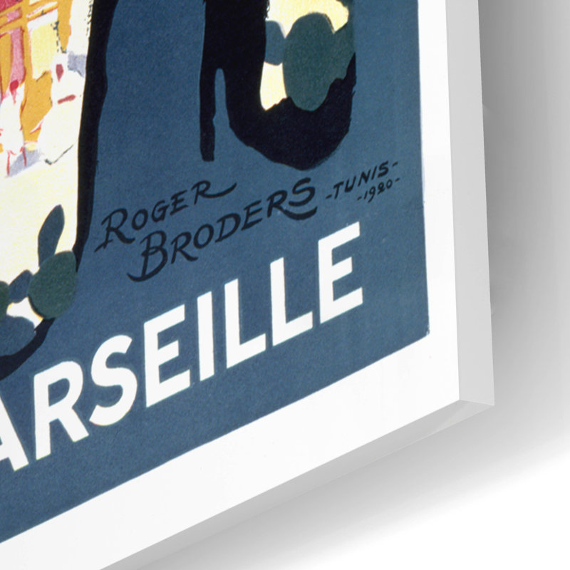 «Tunis» par Vintage Posters, art en verre acrylique Wal, H 24 po x l 16 po