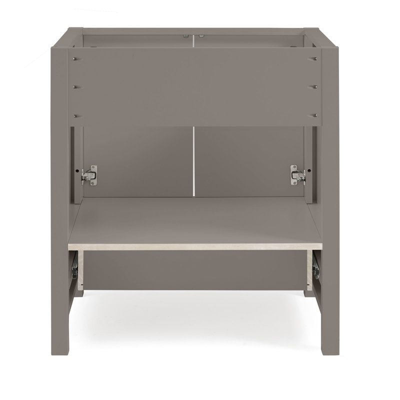 Gray 30-Inch Freestanding Bathroom Vanity with Soft-Close Doors