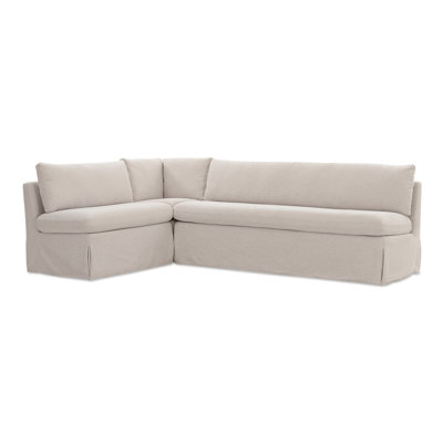 Gusella Slipcover Dining Banquette Beige 121In