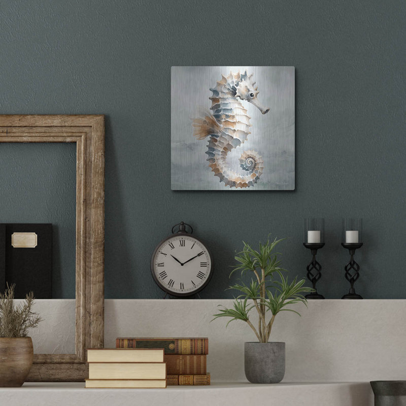  «Cape Cod Seahorse» par Nicole DeCamp, art mural en métal, 12 po x 12 po, H 12 po x l 12 po