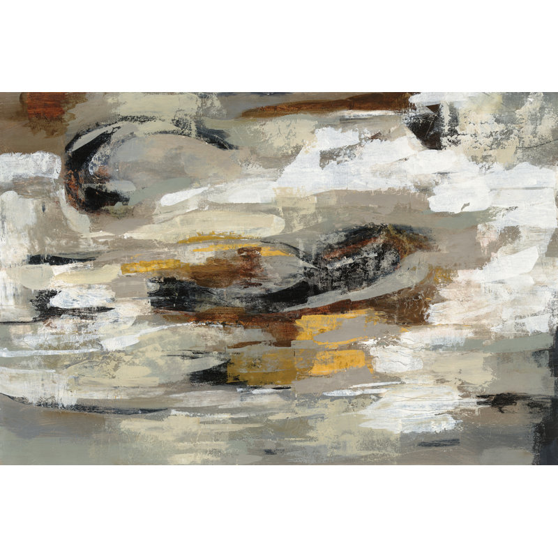 Neutral Abstract Gray by Silvia Vassileva - Wrapped Canvas Art Prints, 61cm H x 91cm W x 3.8cm D