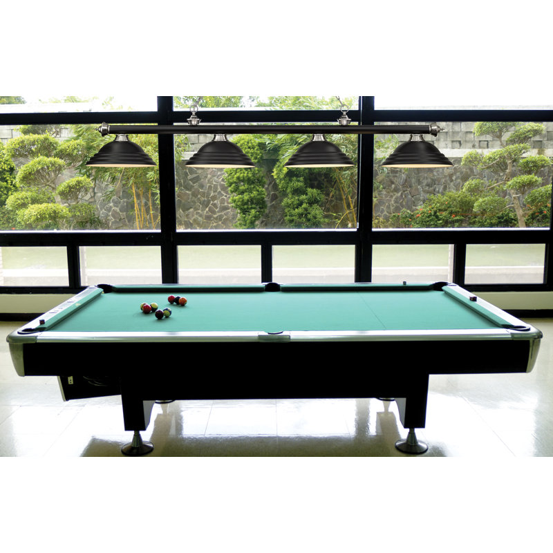 Billard 4 lumières Annaleisa, Noir mat, Noir mat/nickel brossé