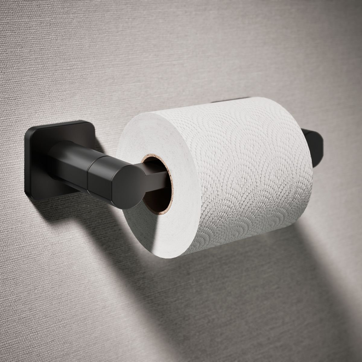 Parallel Pivoting Toilet Paper Holder, Matte Black