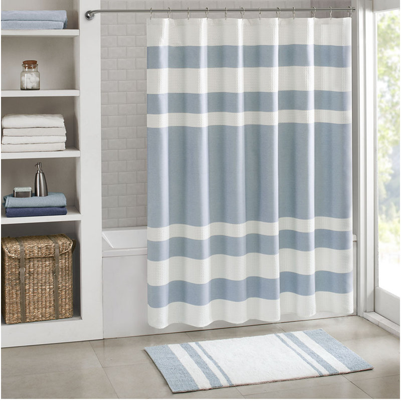 Rideau de douche avec traitement 3M, Bleu, L 72 po x L 84 po