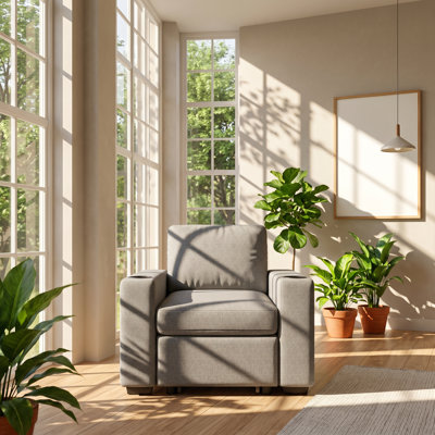 Fauteuil convertible simple en tissu chenille l 35,4 po x P 30,1 po x H 35 po Omni