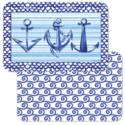 Anchors Away Reversible Rectangular Plastic Placemats